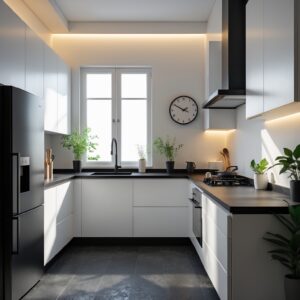 Desain Dapur Hitam Putih