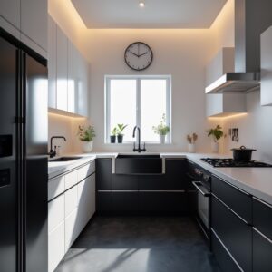 Desain Dapur Hitam Putih