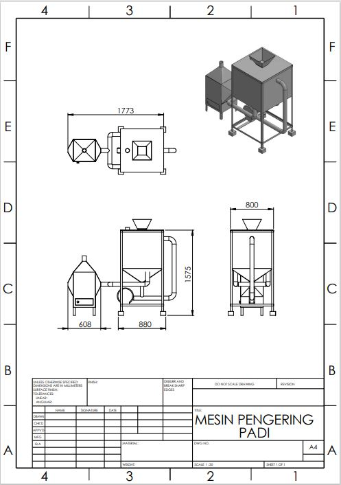 Desain Mesin Pengering Padi