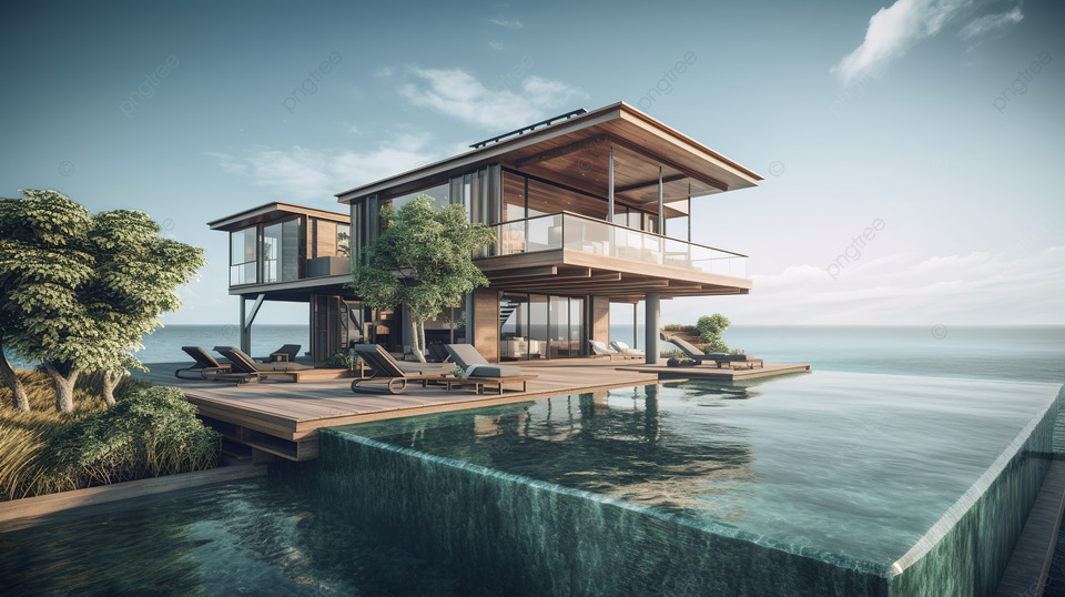 Desain Rumah Kayu Pinggir Pantai
