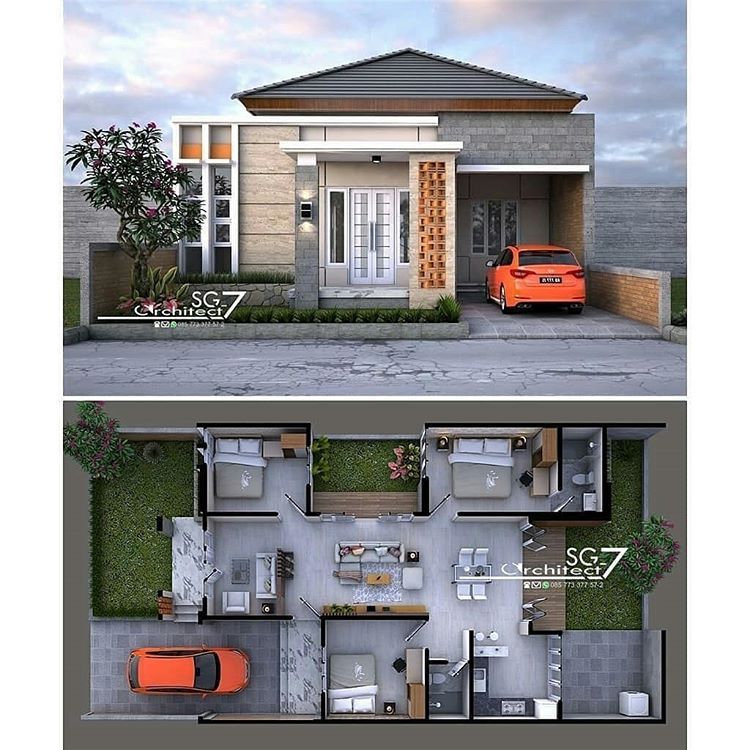 Desain Rumah 8×8 Meter 1 Lantai