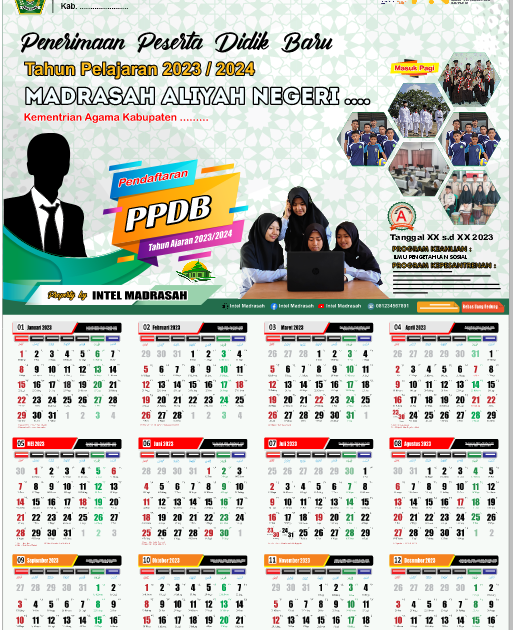 Desain Kalender Pondok Pesantren CDR